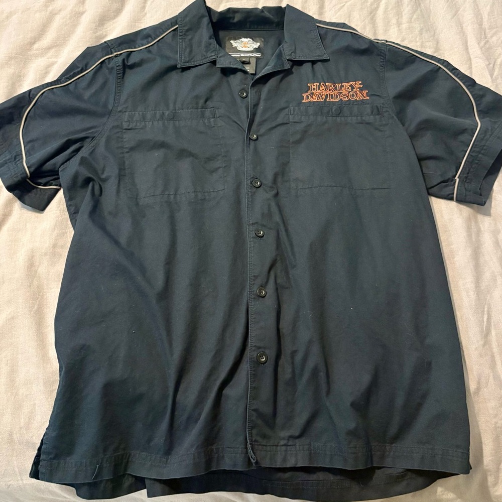 Harley-Davidson Black Button Down Shirt with Willie G Logo